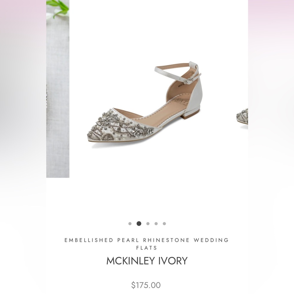 Ivory Embellished Pearl Rhinestone Wedding Flats